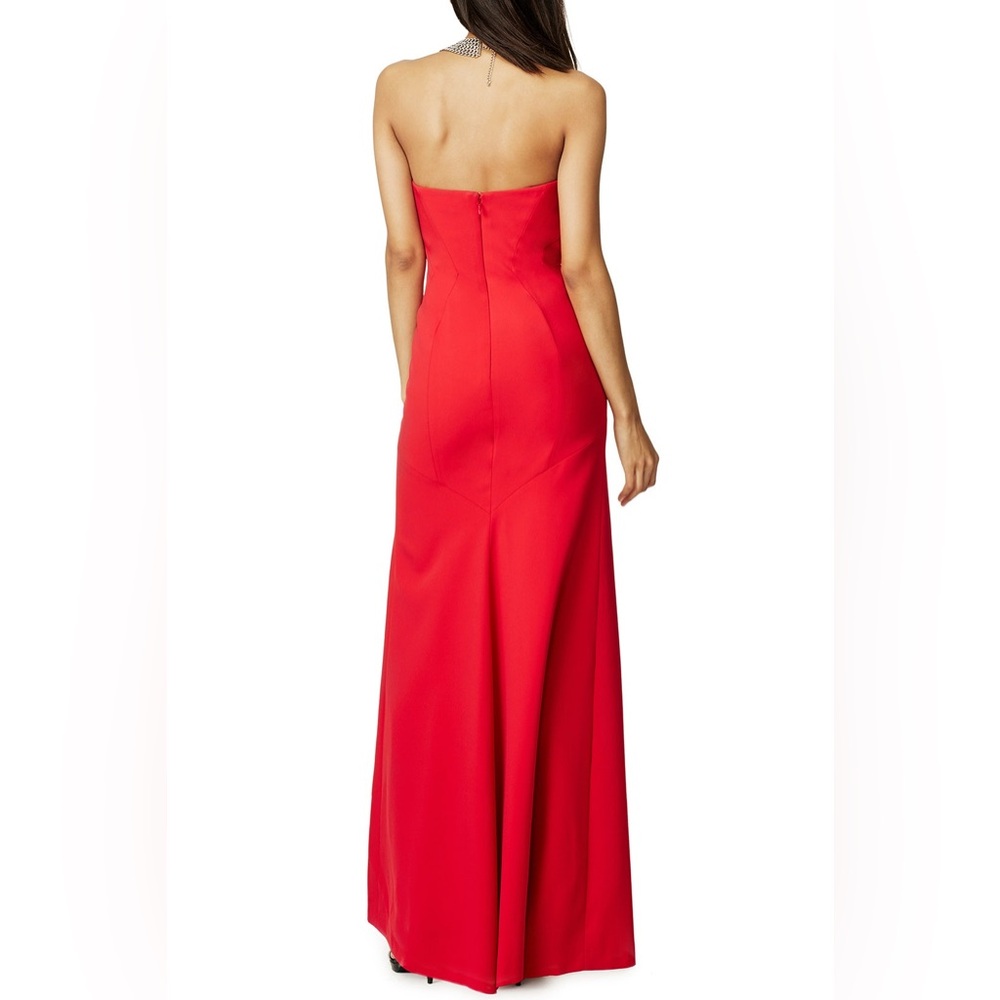 BCBGMaxAzria Red Strapless Floor-Length Gown - Picture 3 of 14